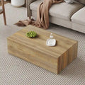 Tavolino moderno in MDF con motivo a venature in legno chiaro