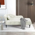 Chaise longue in velluto da 61 pollici con borchie e cuscino