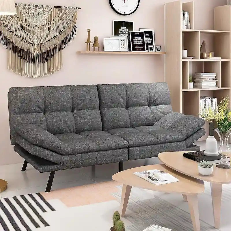 Divano letto futon pieghevole in memory foam con braccioli regolabili