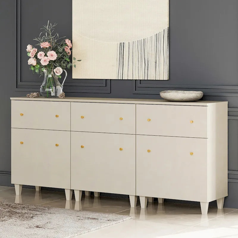Credenza da cucina a buffet 3 in 1 da 70 pollici con cassetto e armadietto